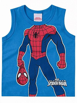 Regata Brandili Malha Homem Aranha Azul