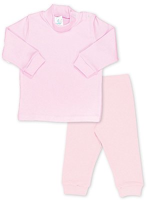 Conjunto Blusa e Calça Canelada RoseBud 2 peças Rosa