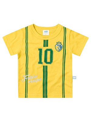 Camiseta Marlan Fantasia Seleção Brasileira Copa Curta Amarela