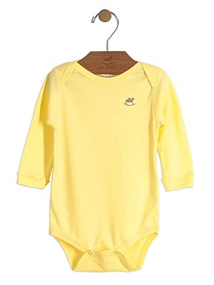 Body para Bebê Up Baby Manga Longa Básico Amarelo