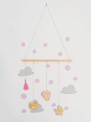 Móbile Decorativo Ceramekids para quarto de Bebê Rosa
