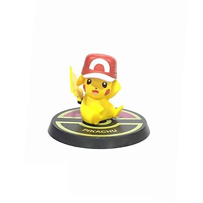 Mini Figure: Pokemon Com Base - Pikachu 5cm.