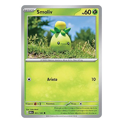 CARD POKEMON SMOLIV (021/182) REVERSE FOIL RIVAIS PREDESTINADOS