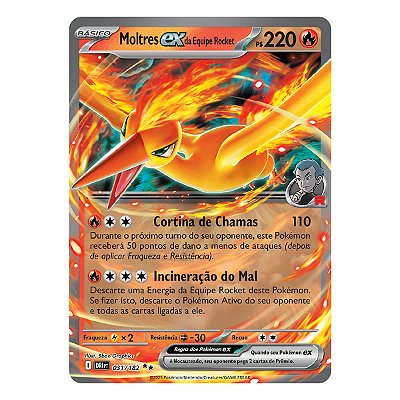 CARD POKEMON MOLTRES EX DA EQUIPE ROCKET (031/182) RIVAIS PREDESTINADOS