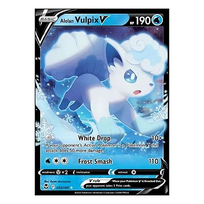 CARD : CARD POKEMON ALOLAN VULPIX V (033/195) PRIZE PACK SERIES  1  CARD