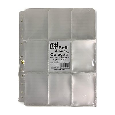 10  Folhas Plásticas Para Fichário De Cards Yes