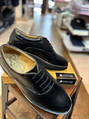 Sapato Sport Fino Brogue Preto
