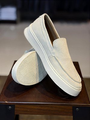 Sapato Mocassim Loafer Camurça Off White