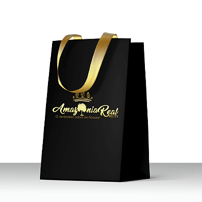 Sacola com Hot stamping dourado -25x18cm