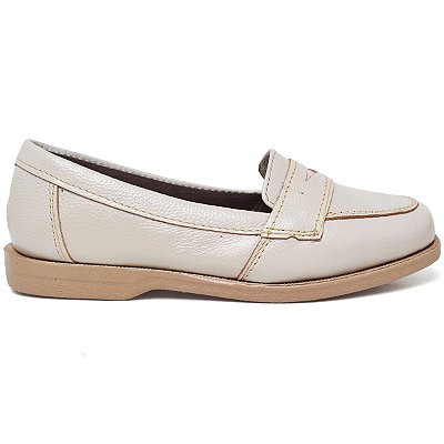 Sapato Feminino Coyote - Couro Legítimo Cor Off-White