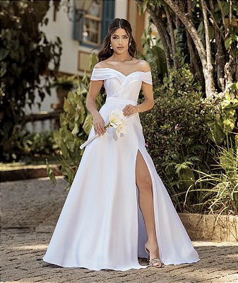 Vestido Ester Ombro a Ombro em Zibeline