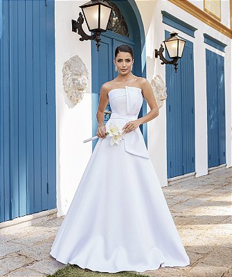 Vestido Flávia em Zibeline e Detalhe Busto