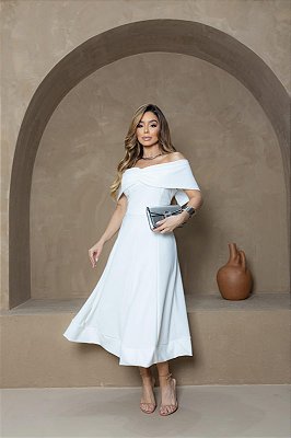 Vestido Alice Midi Ombro a Ombro