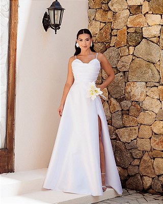 Vestido Amélia Longo Zibeline em Alcinha