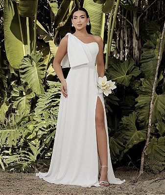 Vestido de Noiva Íris Nula Manca com Laço