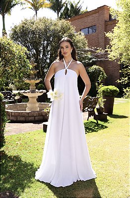 Vestido Casamento Civil Clara Liso Frente Única