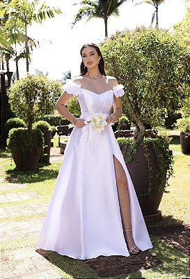 Vestido Casamento Civil Yasmim em Zibeline