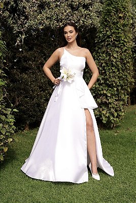 Vestido Beatriz em Zibeline com Fenda