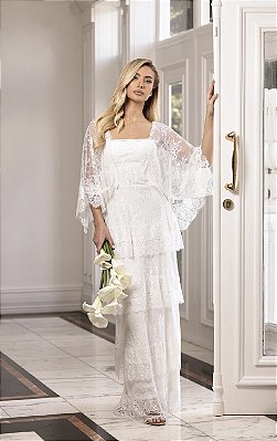 Vestido Jasmim Longo em Renda