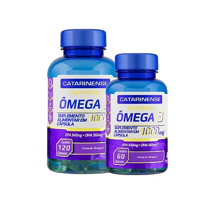 Ômega 3 1000mg Catarinense Nutrição EPA 540 mg + DHA 360 mg - 120 cápsulas