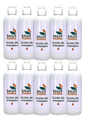 ÁLCOOL EM GEL 70% ANTISSÉPTICO 500ML 10 unidades