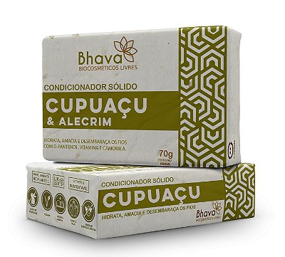 Condicionador Sólido Natural Cupuaçu e Alecrim 70g - LINHA LIXO ZERO