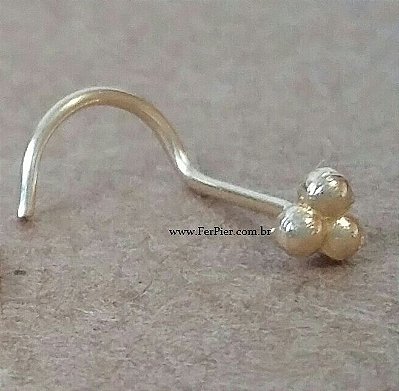 Piercing Nariz em Prata 925  Joia com Garantia Vitalícia do Material -  Flormaré Joias em Prata