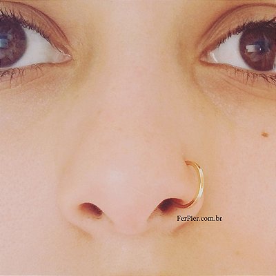 Piercing Orelha Conch Folheado a Ouro 18k Argola Cravejada G