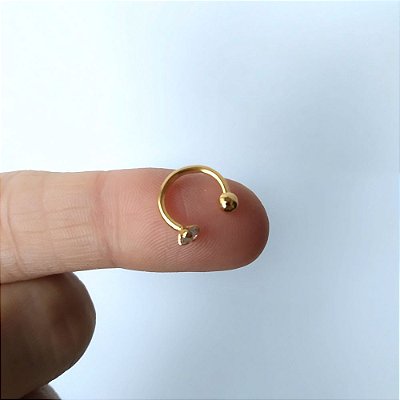 Piercing de orelha de dois fios paralelos folheado em ouro 18K