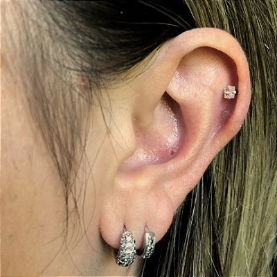 Piercing Tragus Reto Bolinha em Prata 950