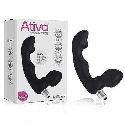Vibrador Ativa - Strapless - Strap on sem sinta - Silicone (AE-EVA121)