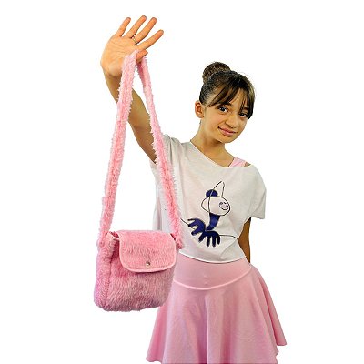 BOLSA FELPADO PELINHO ROSA