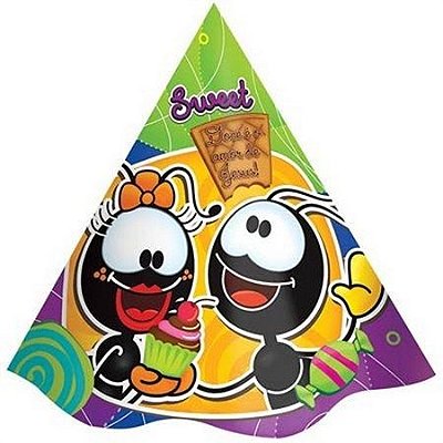 Chapéu de Aniversário Smilinguido Sweet com 8un - Festcolor Promo