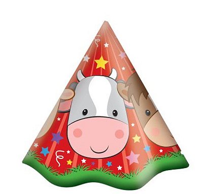 Chapéu de Aniversário Fazendinha com 8 Un - Festcolor Promo