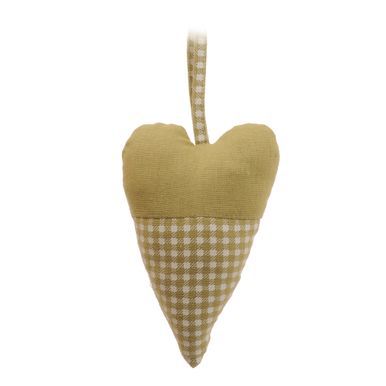 Coracao de Tecido Liso Verde Claro com Xadrez Branco (Patchwork) com 1 Un - Ref 1214329 Cromus