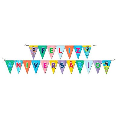 Faixa Feliz Aniversário Smilinguido - Festcolor Promo