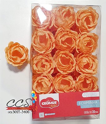 Forminha Para Doces Flora - Laranja Pastel com 30 Unidades - Ref 28610699 Cromus