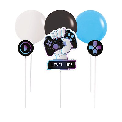 Kit Topo de Bolo com Balão Tema Gamer - Cromus 23012337