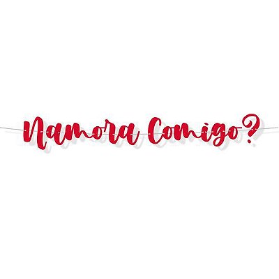 Faixa Decorativa Namora Comigo Lettering - Vermelho - Ref 23012356 Cromus