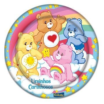 Prato Redondo de Papel Ursinhos Carinhosos com 08 un - Festcolor Promo