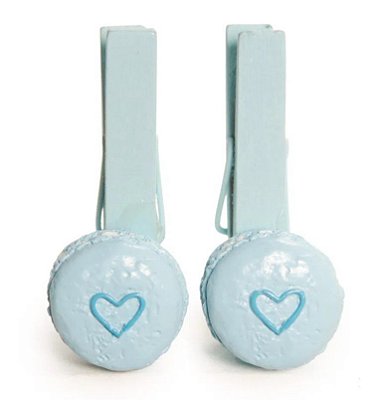Prendedor Decorado Macaron Azul Claro Jogo com 6 Un - Ref 1421211 Cromus