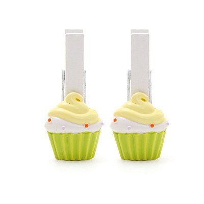 Prendedor Cupcake Verde Claro Jogo com 6 Un - Cromus Esp
