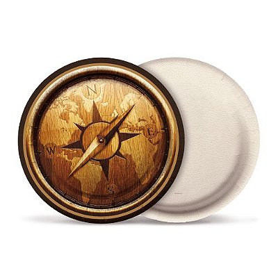 Prato de Papel Descartável Redondo Safari 18Cm Pacote com 8 Un - Cromus 23310049