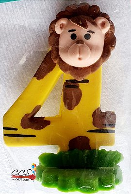 Vela de Biscuit Safari Numero 4 - VelasKids
