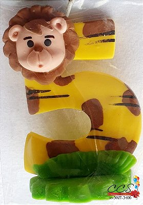 Vela de Biscuit Safari Numero 5 - VelasKids