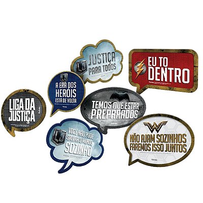 Kit Placas Divertidas Liga da Justiça - Festcolor Promo