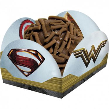 Porta Forminha Para Docinhos Liga da Justiça com 40 Un - Festcolor Promo