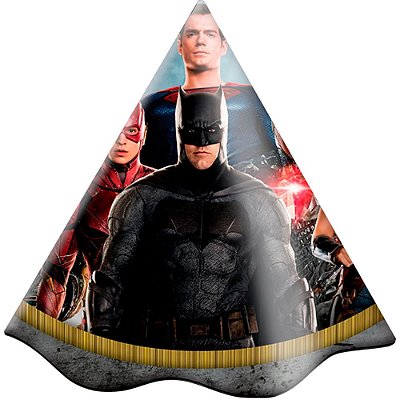 Chapéu de Aniversário Festa Liga da Justiça com 8 Un - Festcolor Promo