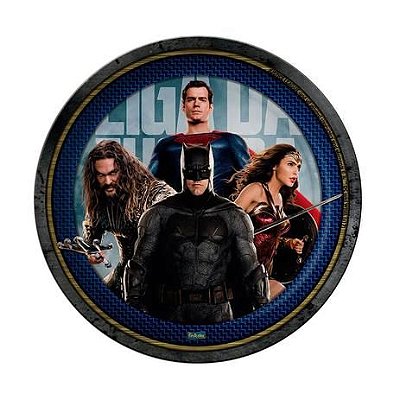 Prato Descartável Redondo Liga da Justiça com 8 Un - Festcolor Promo