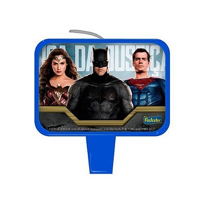 Vela de Aniversário Plana Retangular Liga da Justiça - Festcolor Promo